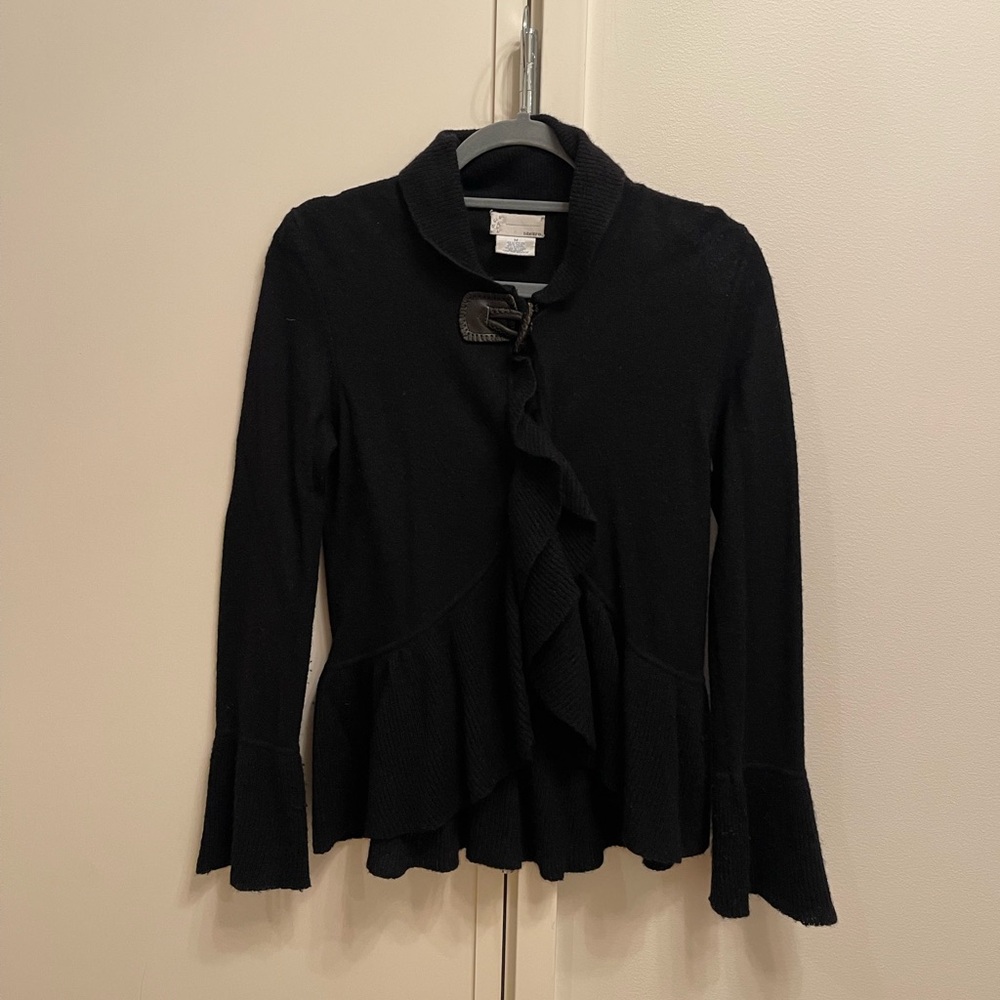 Bibelot Wool Angora Blend Cardigan Toggle Closure M